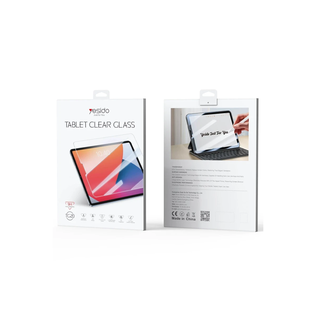 Yesido Apple TG20 iPad Pro 11 (2022) Clear Tablet Cam Ekran Koruyucu - Şeffaf