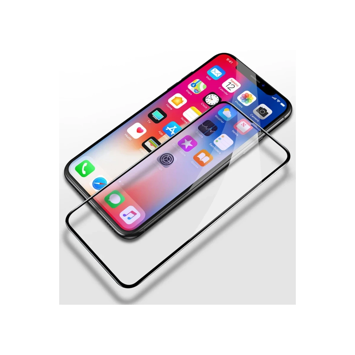 Yesido Apple iPhone 12 Pro TG12 5D Cam Ekran Koruyucu - Siyah