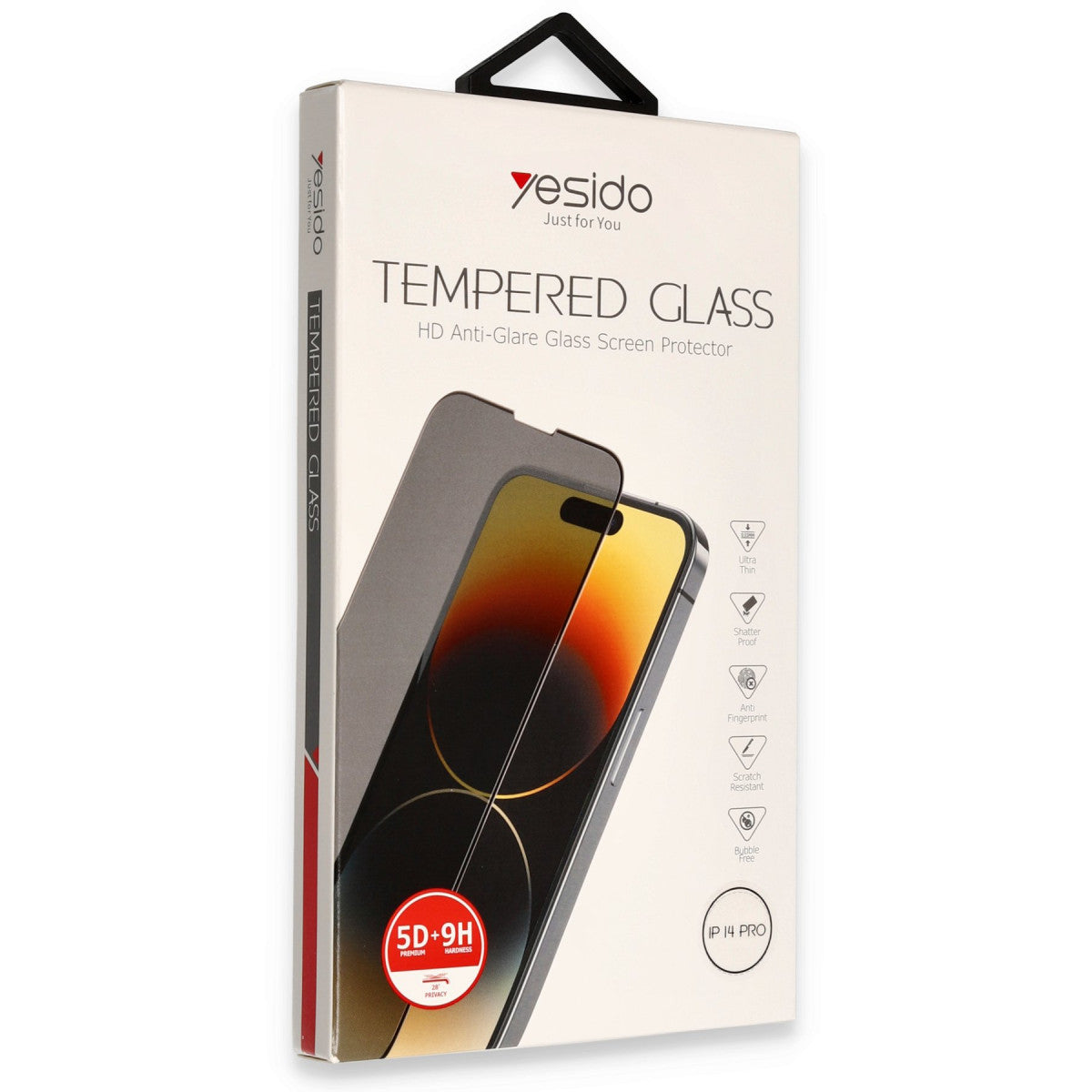 Yesido Apple iPhone 14 Pro TG13 5D Hayalet Cam Ekran Koruyucu