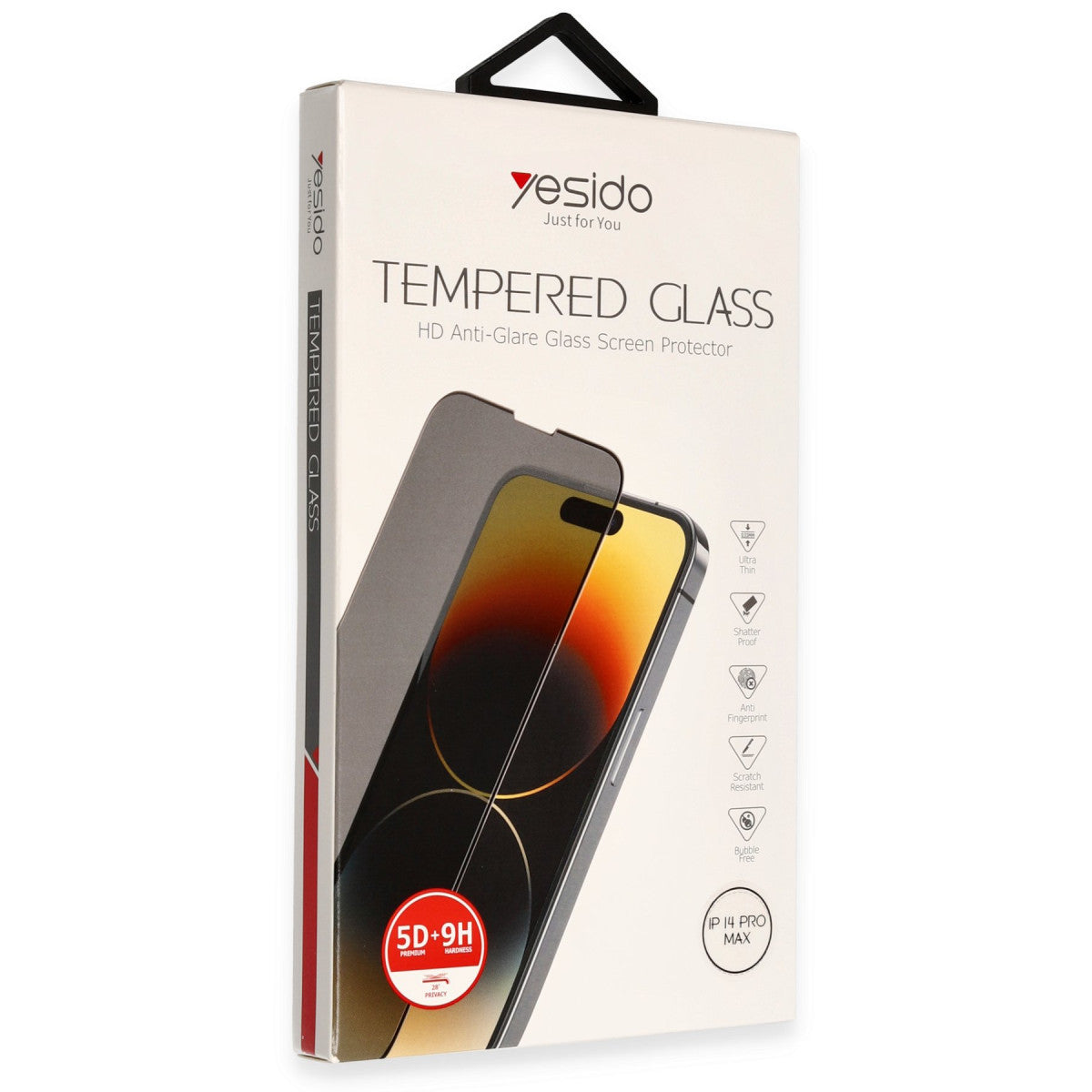 Yesido Apple iPhone 14 Pro Max TG13 5D Hayalet Cam Ekran Koruyucu