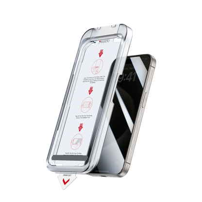 Yesido Apple iPhone 15 Plus TG18 AutoKit Hayalet Cam Ekran Koruyucu - Siyah