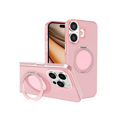 Yesido Apple iPhone 16 Plus PC17 Roza Magsafe Standlı Kapak - Pembe