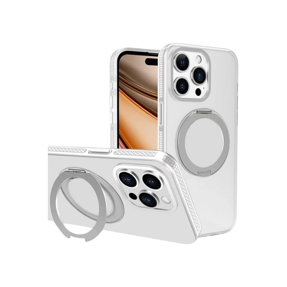 Yesido Apple iPhone 16 Pro Max PC17 Roza Magsafe Standlı Kapak - Beyaz