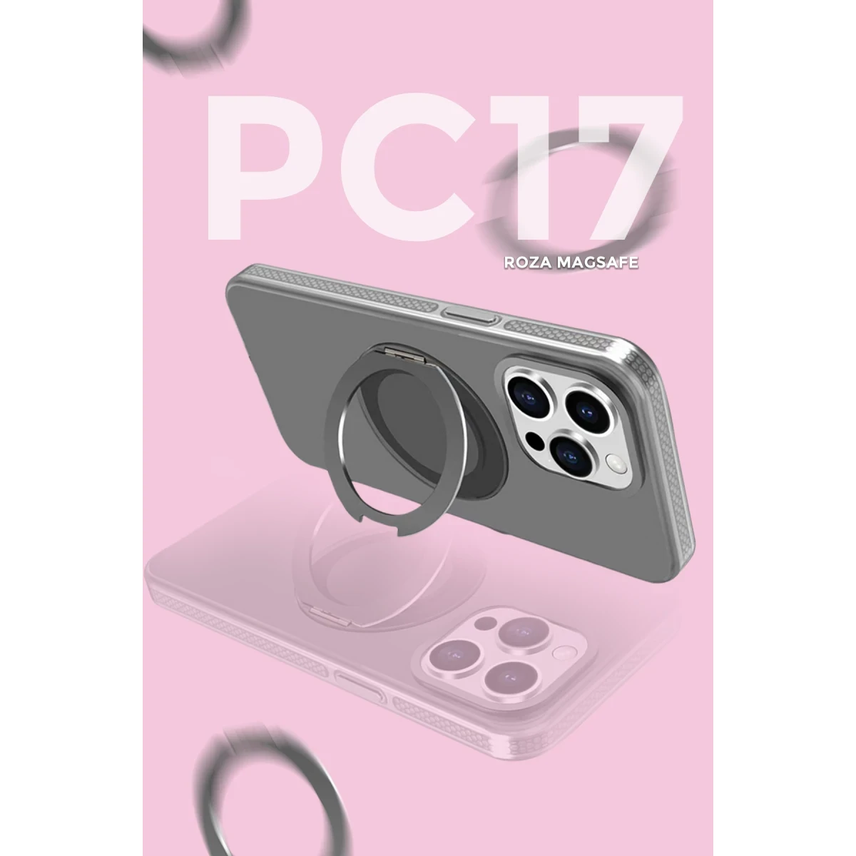 Yesido Apple iPhone 16 Pro PC17 Roza Magsafe Standlı Kapak - Siyah