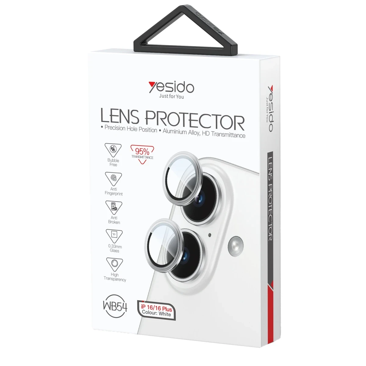 Yesido Apple iPhone 16 WB54 Metal Kamera Lens - Lila