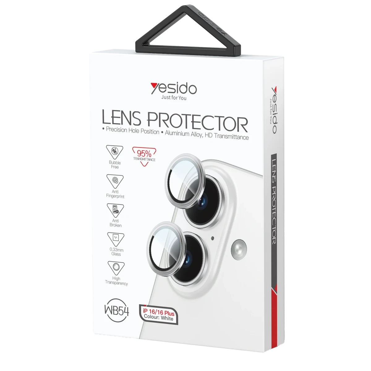 Yesido Apple iPhone 16 WB54 Metal Kamera Lens - Siyah