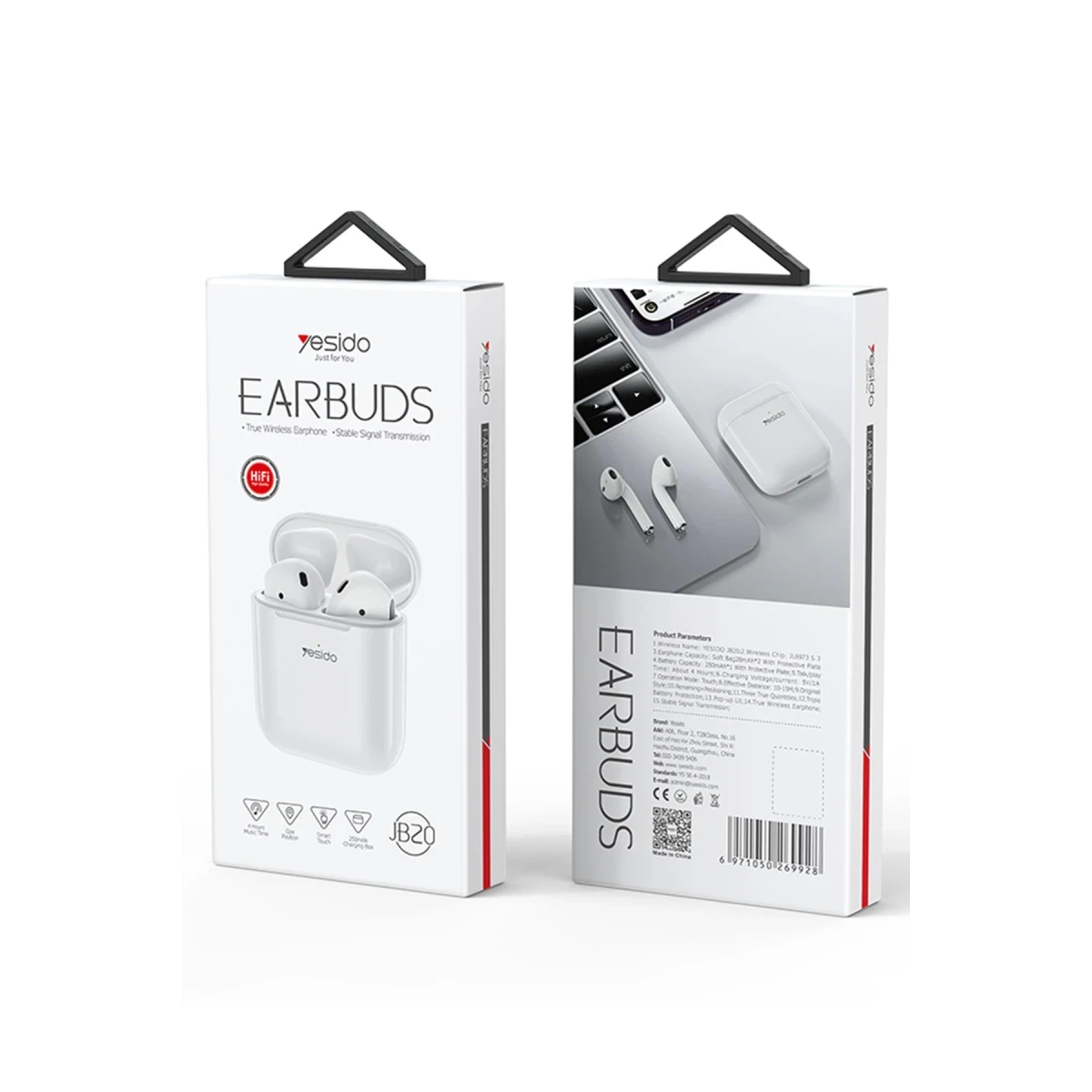 Yesido JB20 BT 5.3 TWS Kablosuz Airpods Kulaklık - Beyaz