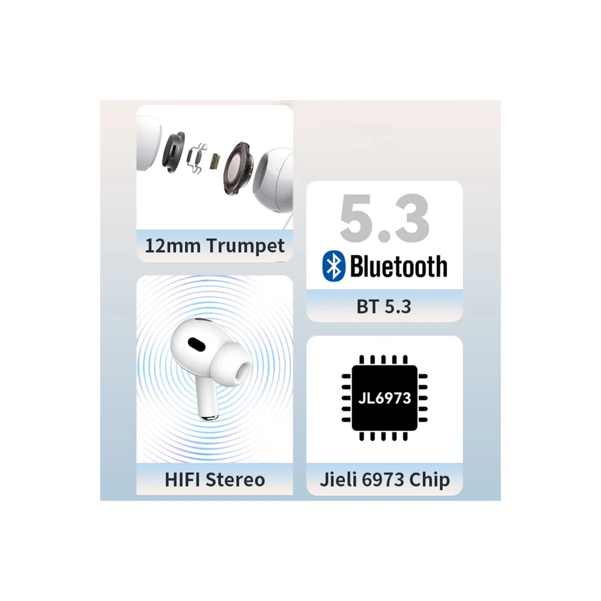 Yesido JB23 BT 5.3 TWS Kablosuz Airpods Kulaklık - Beyaz