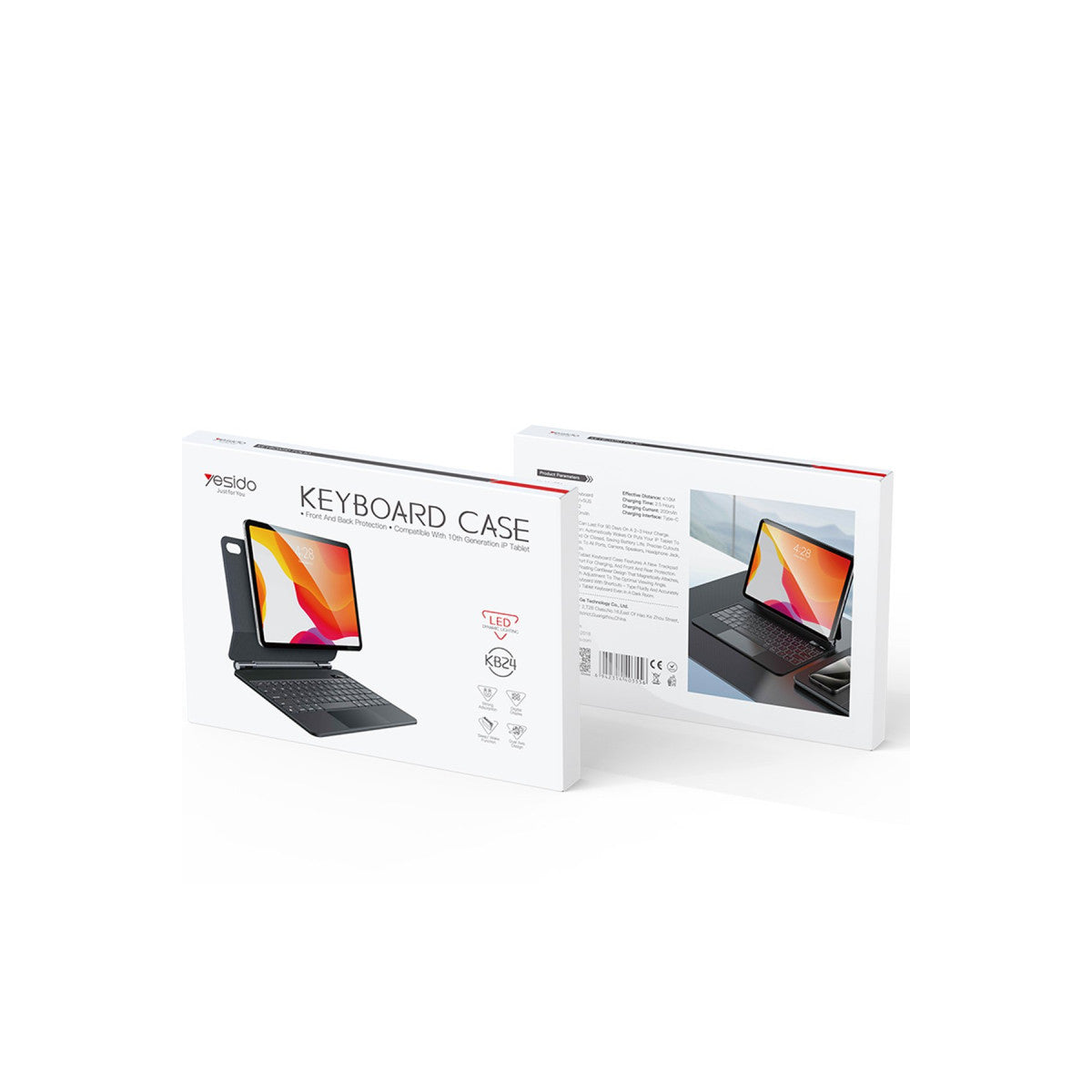 Yesido Apple KB24 iPad 2022 10.9 (10.nesil) Tecno Klavyeli Tablet Kılıfı