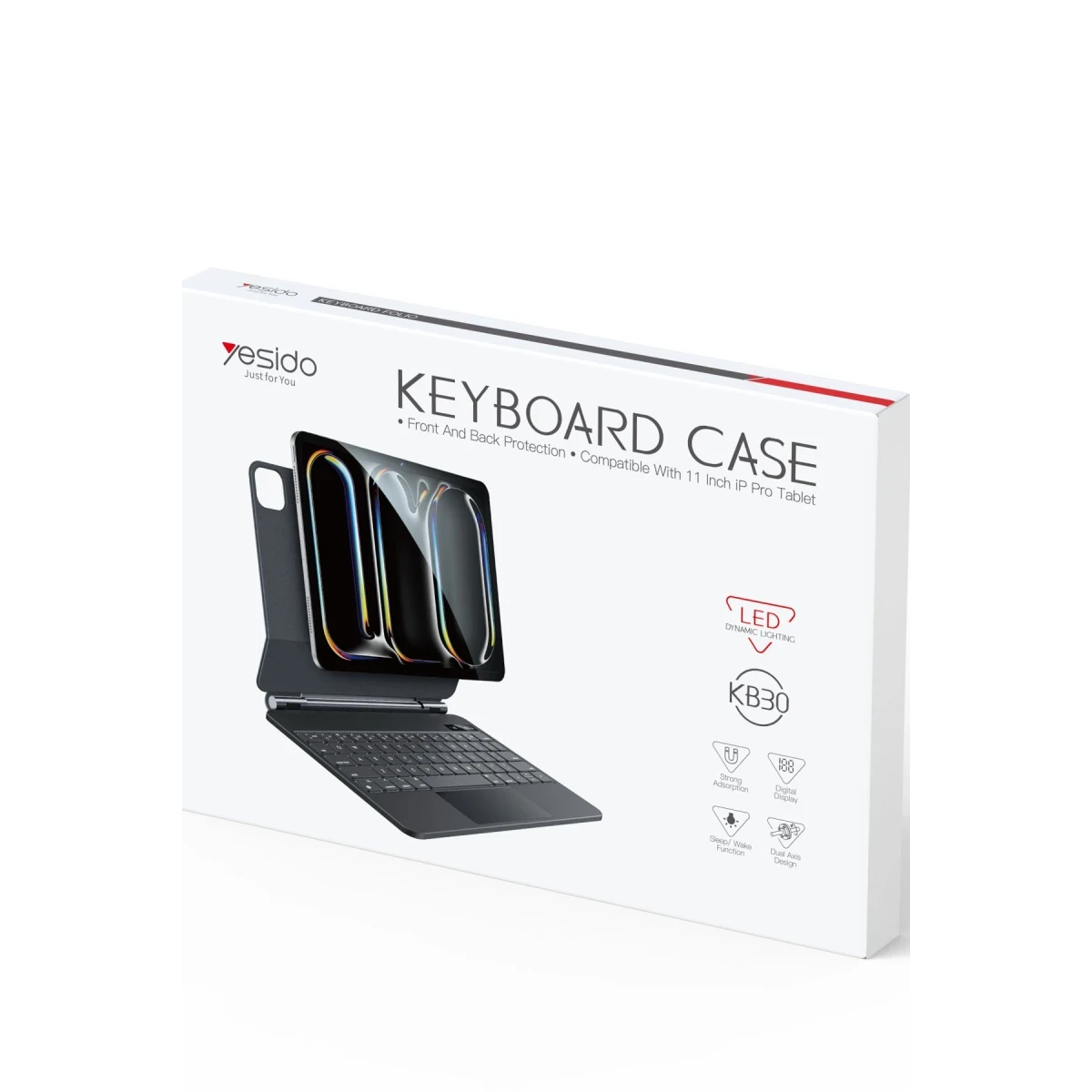 Yesido Apple KB30 iPad Pro 11 (2024) Tecno Klavyeli Tablet Kılıfı - Siyah