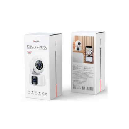 Yesido KM16 1080P 4MP Wifi 360 Gece Görüş Dual Kamera - Beyaz