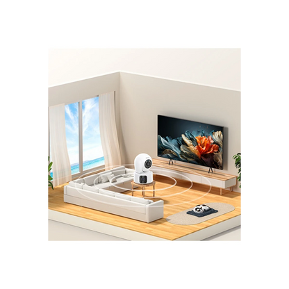 Yesido KM16 1080P 4MP Wifi 360 Gece Görüş Dual Kamera - Beyaz