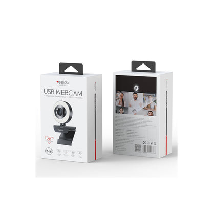 Yesido KM20 2K 4MP Led Aydınlatmalı USB Web Kamera