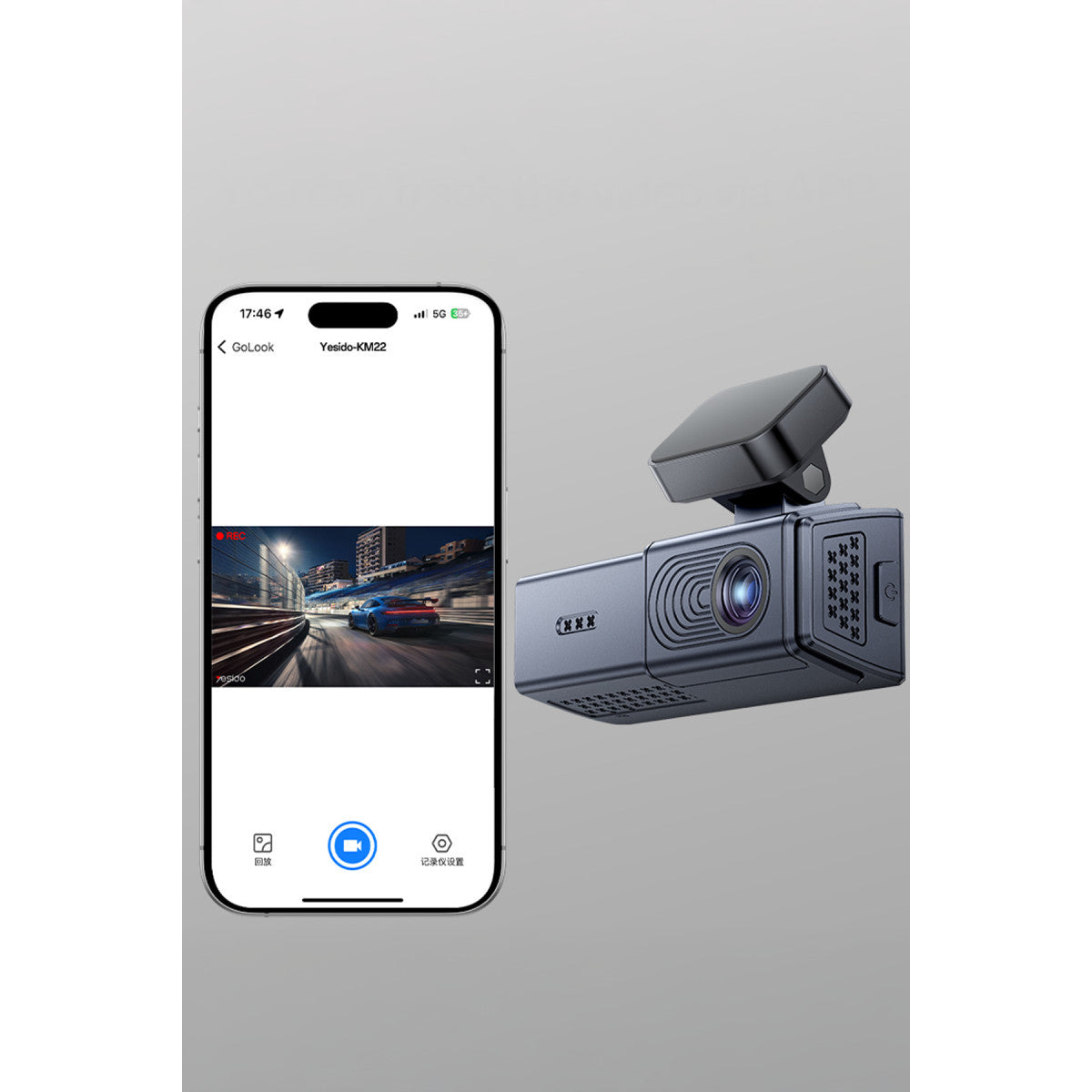 Yesido KM22 1080 Full HD Çift Kameralı Sony Sensörlü Gece Görüşlü G-Sensor Destekli Araç İçi Kayıt Cihazı – Siyah