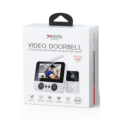 Yesido KM27 Gece Görüş Özellikli Akıllı Görüntülü Wireless Diyafon - Beyaz