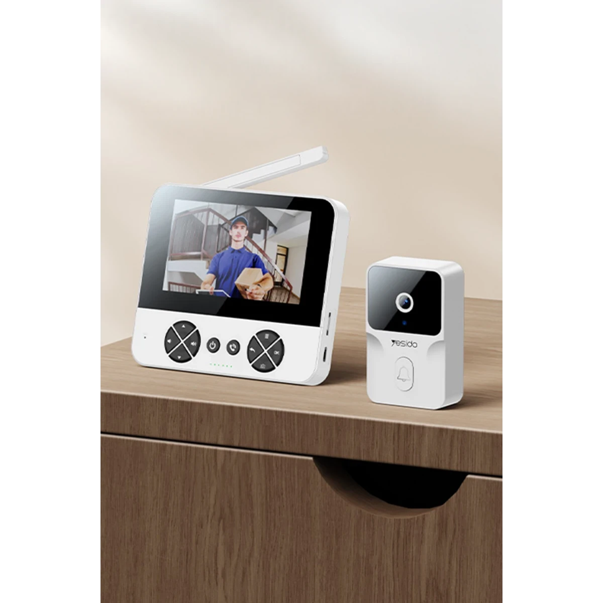 Yesido KM27 Gece Görüş Özellikli Akıllı Görüntülü Wireless Diyafon - Beyaz