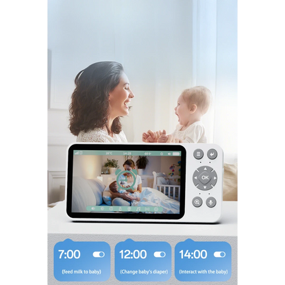 Yesido KM28 Ağlama Tespit ve Gece Görüş Özellikli 1080P Wifi Monitörlü Akıllı Bebek Takip Kamerası - Beyaz