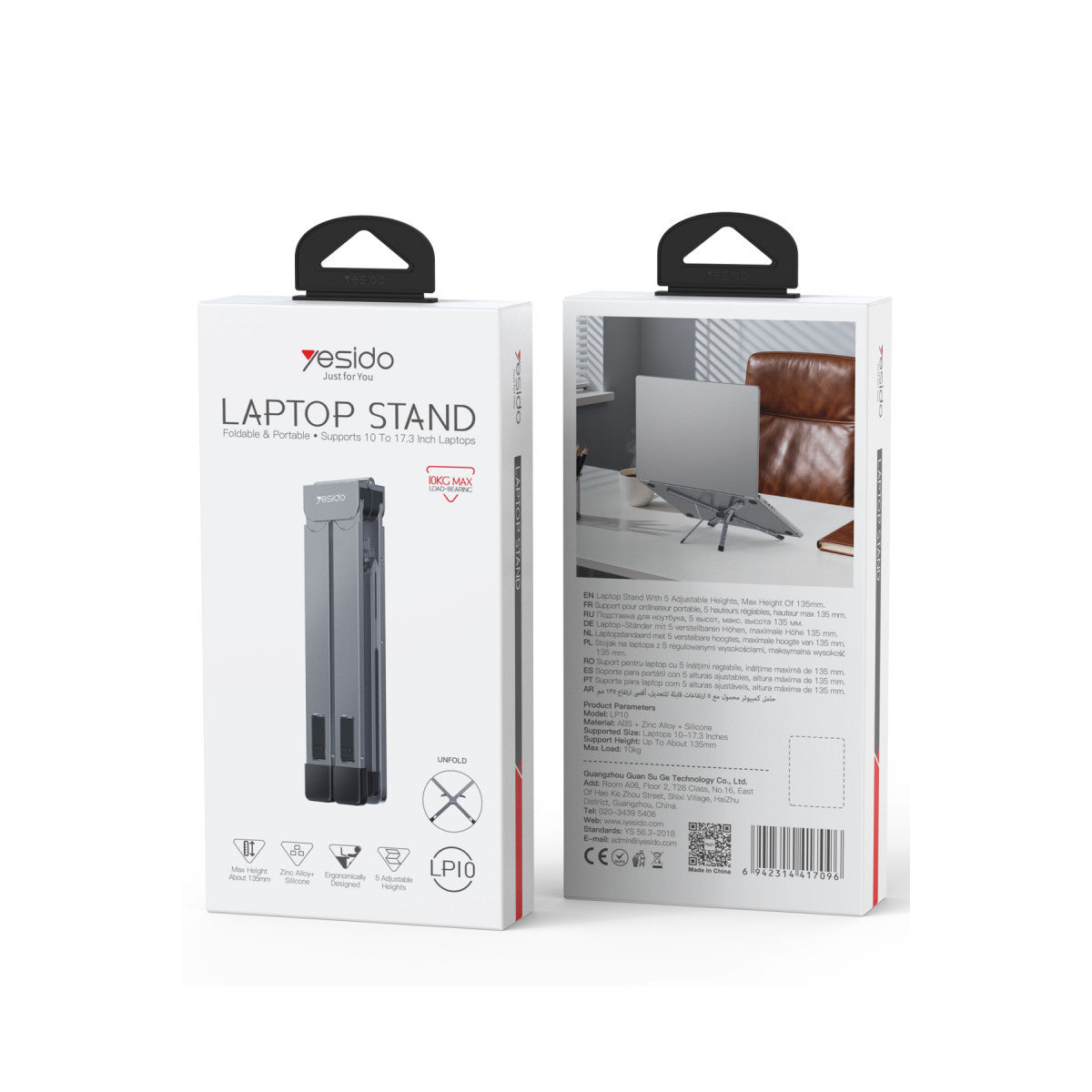 Yesido LP10 Ayarlanabilir Masaüstü Laptop Standı