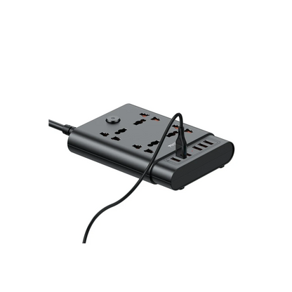 Yesido MC08 10in1 6 Adet Usb ve 4 Adet Priz Dönüştürücü 1.8M - Siyah