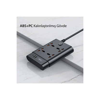 Yesido MC08 10in1 6 Adet Usb ve 4 Adet Priz Dönüştürücü 1.8M - Siyah