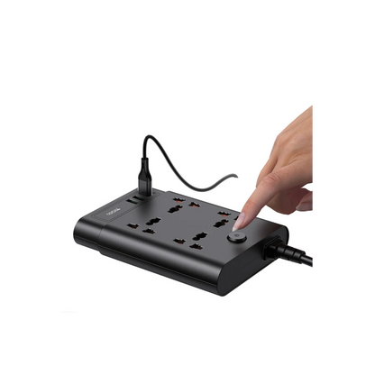 Yesido MC08 10in1 6 Adet Usb ve 4 Adet Priz Dönüştürücü 1.8M - Siyah