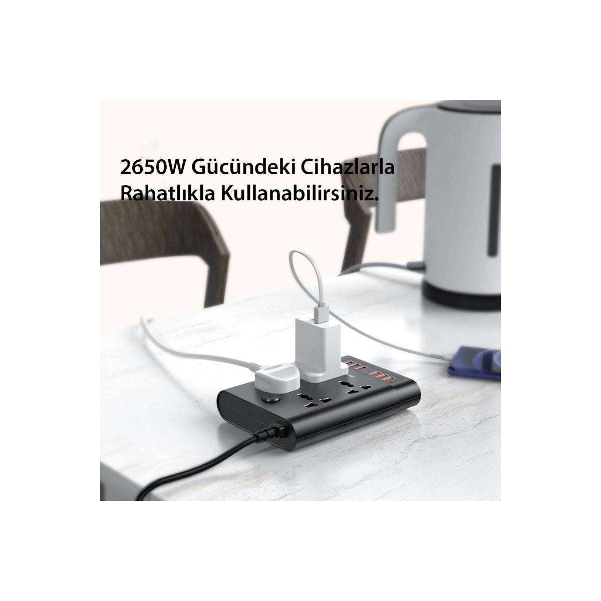 Yesido MC08 10in1 6 Adet Usb ve 4 Adet Priz Dönüştürücü 1.8M