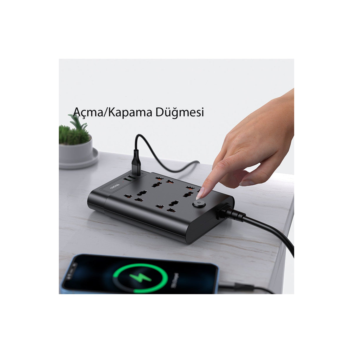 Yesido MC08 10in1 6 Adet Usb ve 4 Adet Priz Dönüştürücü 1.8M
