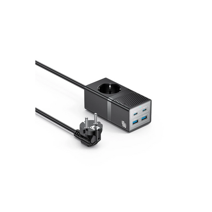 Yesido MC35 2500W 1.5M Ekstra 2 Adet 18W USB ve 2 Adet 20W Type-C Çıkışlı Priz Uzatıcı - Siyah