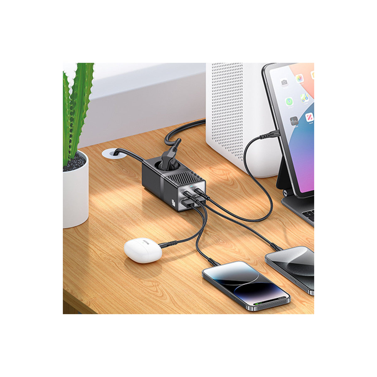 Yesido MC35 2500W 1.5M Ekstra 2 Adet 18W USB ve 2 Adet 20W Type-C Çıkışlı Priz Uzatıcı