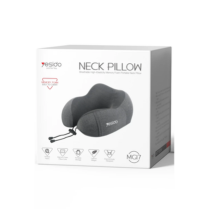 Yesido MG17 360 Derece Hafızalı Boyun Yastığı - Gri