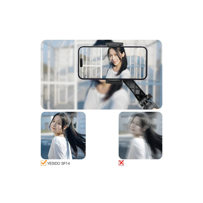 Yesido SF14 360 Derece Bluetooth 5.0 Kontrollü 75cm Selfie Gimbal - Siyah