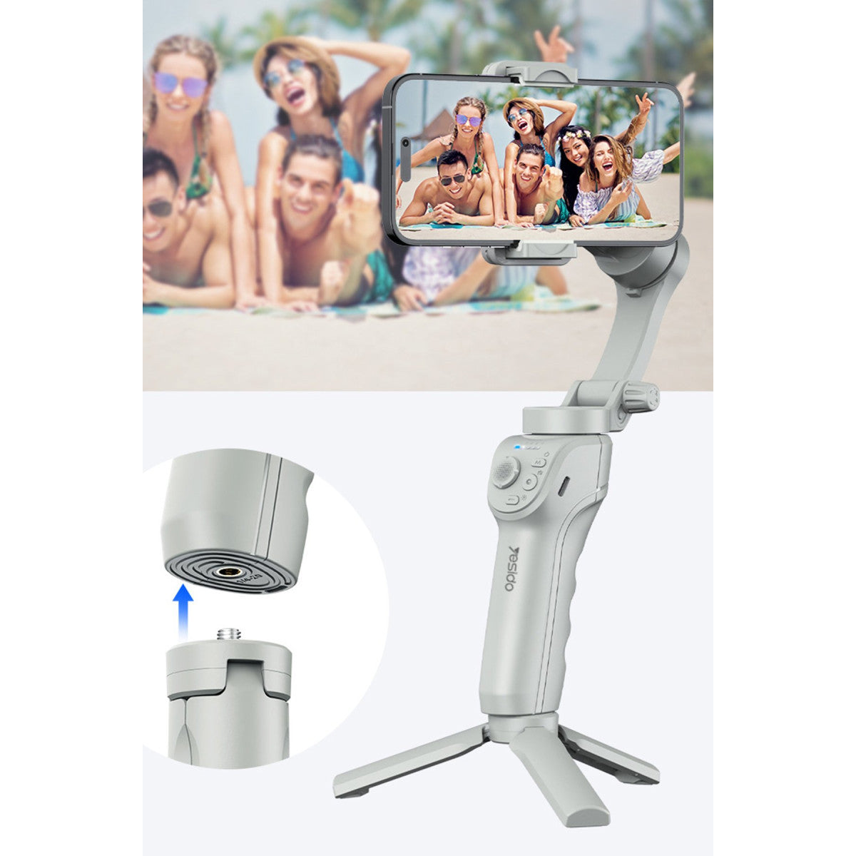 Yesido SF18 360 Derece Otomatik Yüz Takipli Tripodlu BT 5.0 Selfie Gimbal
