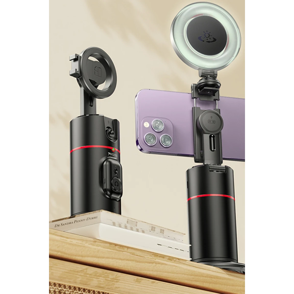 Yesido SF20 360 Derece Yapay Zeka Yüz Takipli Tripodlu Selfie Gimbal - Siyah