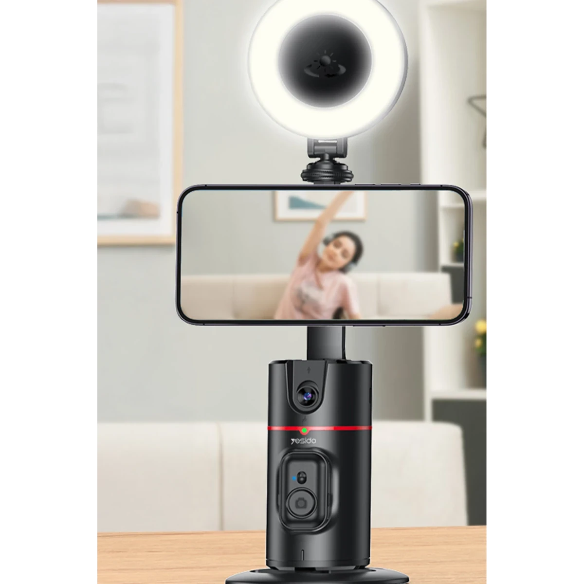 Yesido SF20 360 Derece Yapay Zeka Yüz Takipli Tripodlu Selfie Gimbal - Siyah