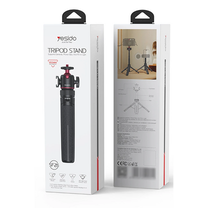 Yesido SF26 65cm 360 Derece Ayarlanabilir Canlı Yayın Tripod Telefon Tutucu - Siyah