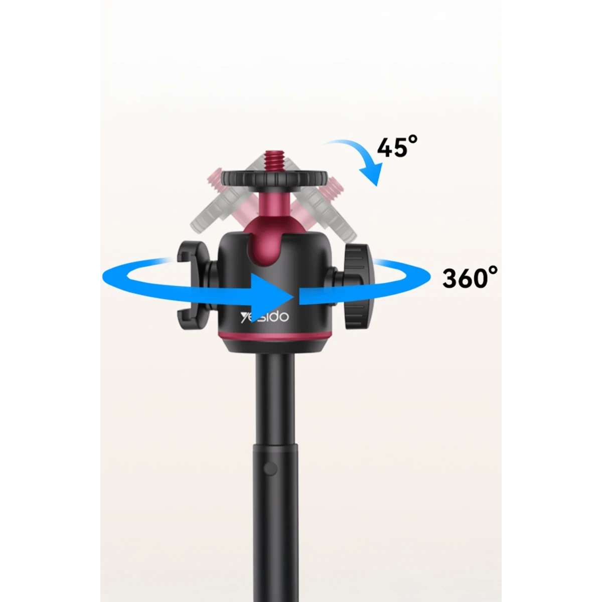 Yesido SF26 65cm 360 Derece Ayarlanabilir Canlı Yayın Tripod Telefon Tutucu - Siyah