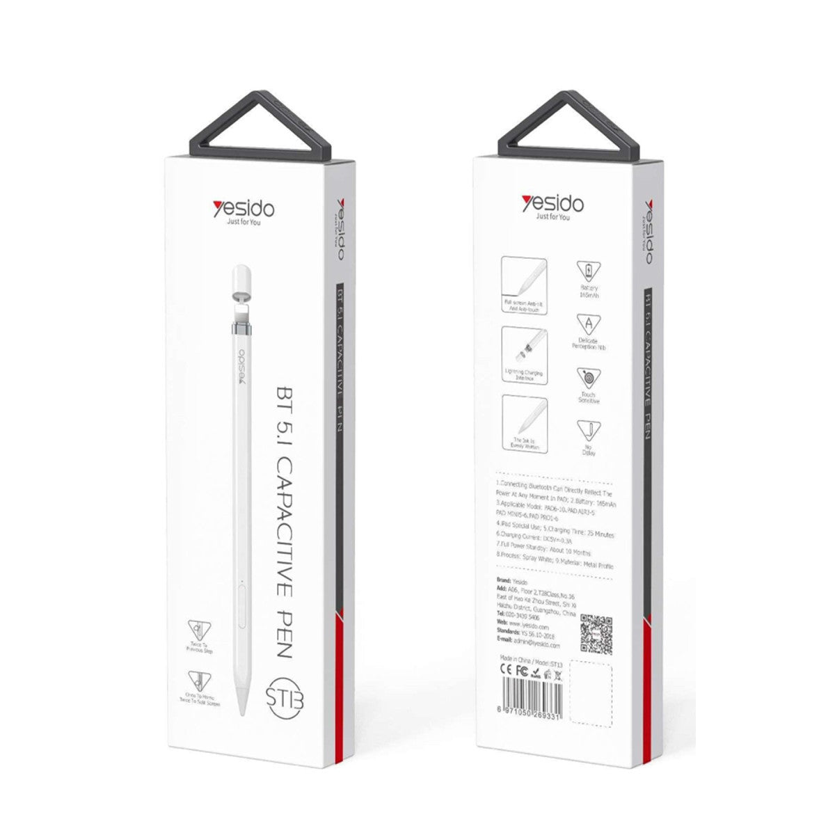 Yesido ST13 BT 5.1 Capasitive Lightning Dokunmatik Stylus Pen Kalem