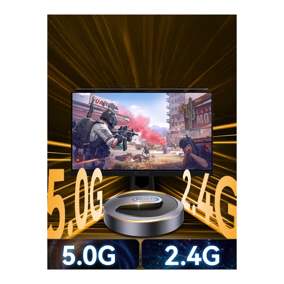 Yesido TV15 Tak Çalıştır 1080P Çift Kanal Wifi Kablosuz Ekran Yansıtma Cihazı - Siyah