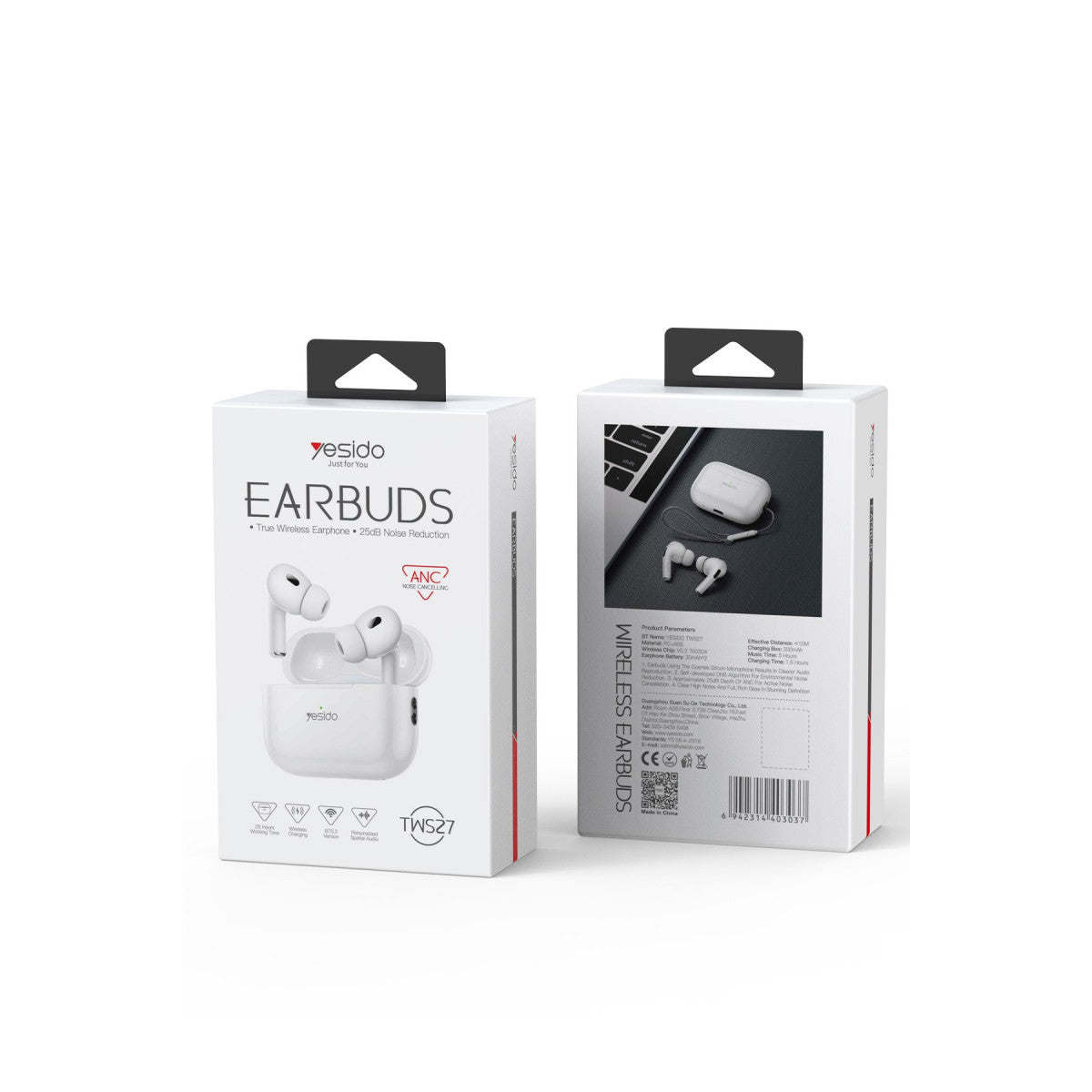 Yesido TWS27 Aktif Gürültü Engelleyici Özellikli BT 5.2 Kablosuz Airpods Kulaklık