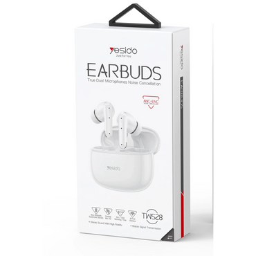 Yesido TWS28 Aktif Gürültü Engelleyici Özellikli BT 5.3 Kablosuz Airpods Kulaklık - Beyaz