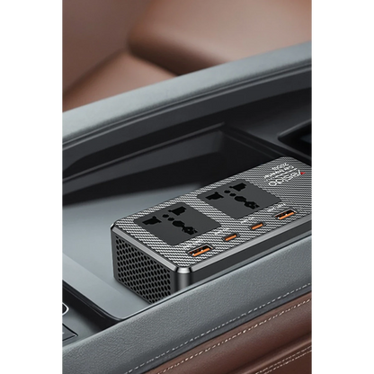 Yesido VC07 200W AC 220V Çıkışlı PD Destekli 4 Portlu Araç İçi Güç Dönüştürücü - Siyah
