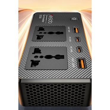 Yesido VC07 200W AC 220V Çıkışlı PD Destekli 4 Portlu Araç İçi Güç Dönüştürücü - Siyah