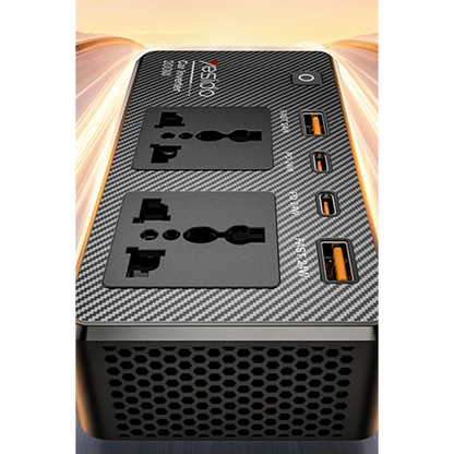 Yesido VC07 200W AC 220V Çıkışlı PD Destekli 4 Portlu Araç İçi Güç Dönüştürücü - Siyah