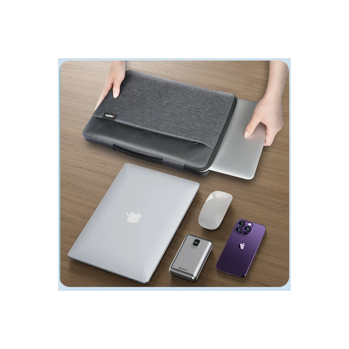 Yesido WB29 Polyester 600D Kumaşlı 14 inç Laptop Çantası - Gri