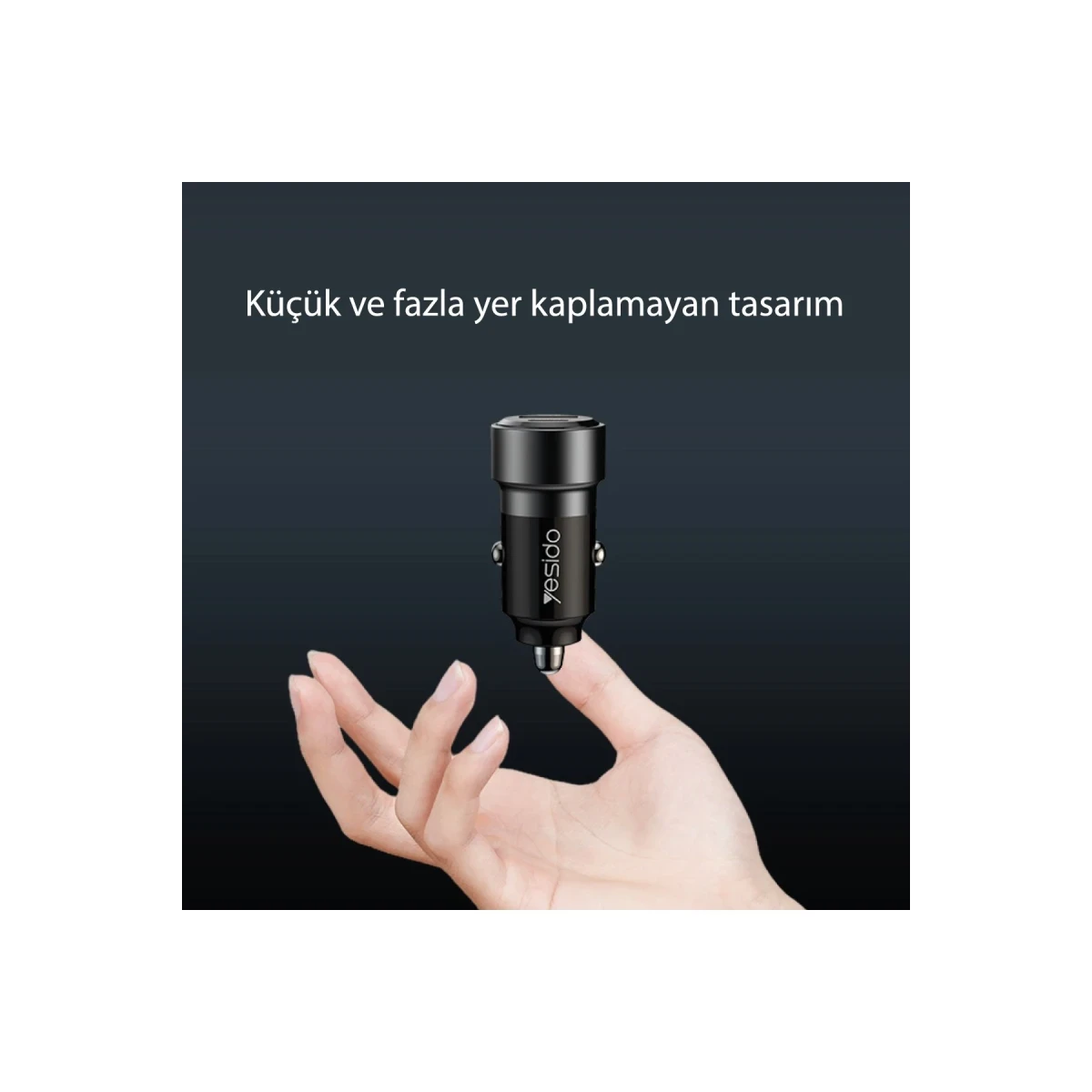 Yesido Y55 1 Adet 30W Usb / 1 Adet 30W Type-C ve 60W Type-C to Type-C Kablolu PD Hızlı Araç Şarj - Siyah