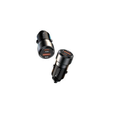 Yesido Y55 1 Adet 30W Usb / 1 Adet 30W Type-C ve 60W Type-C to Type-C Kablolu PD Hızlı Araç Şarj