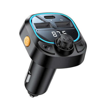 Yesido Y70 RGB 1 Adet 15W Type-C ve 1 Adet 15W USB Çıkışlı BT 5.3 FM Transmitter - Siyah