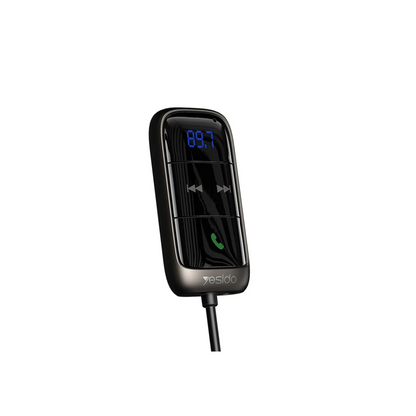 Yesido YAU32 Esnek Usb Kablo Çıkışlı BT 5.0 FM Transmitter - Siyah