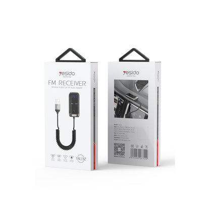 Yesido YAU32 Esnek Usb Kablo Çıkışlı BT 5.0 FM Transmitter