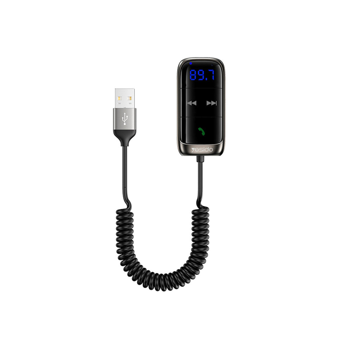 Yesido YAU32 Esnek Usb Kablo Çıkışlı BT 5.0 FM Transmitter